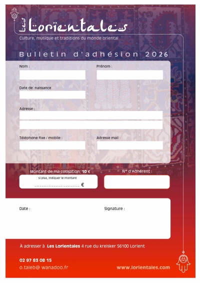 Bulletin d'adhsion 2026